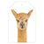 alpaca wild animal gift tag with twine string on mustard background