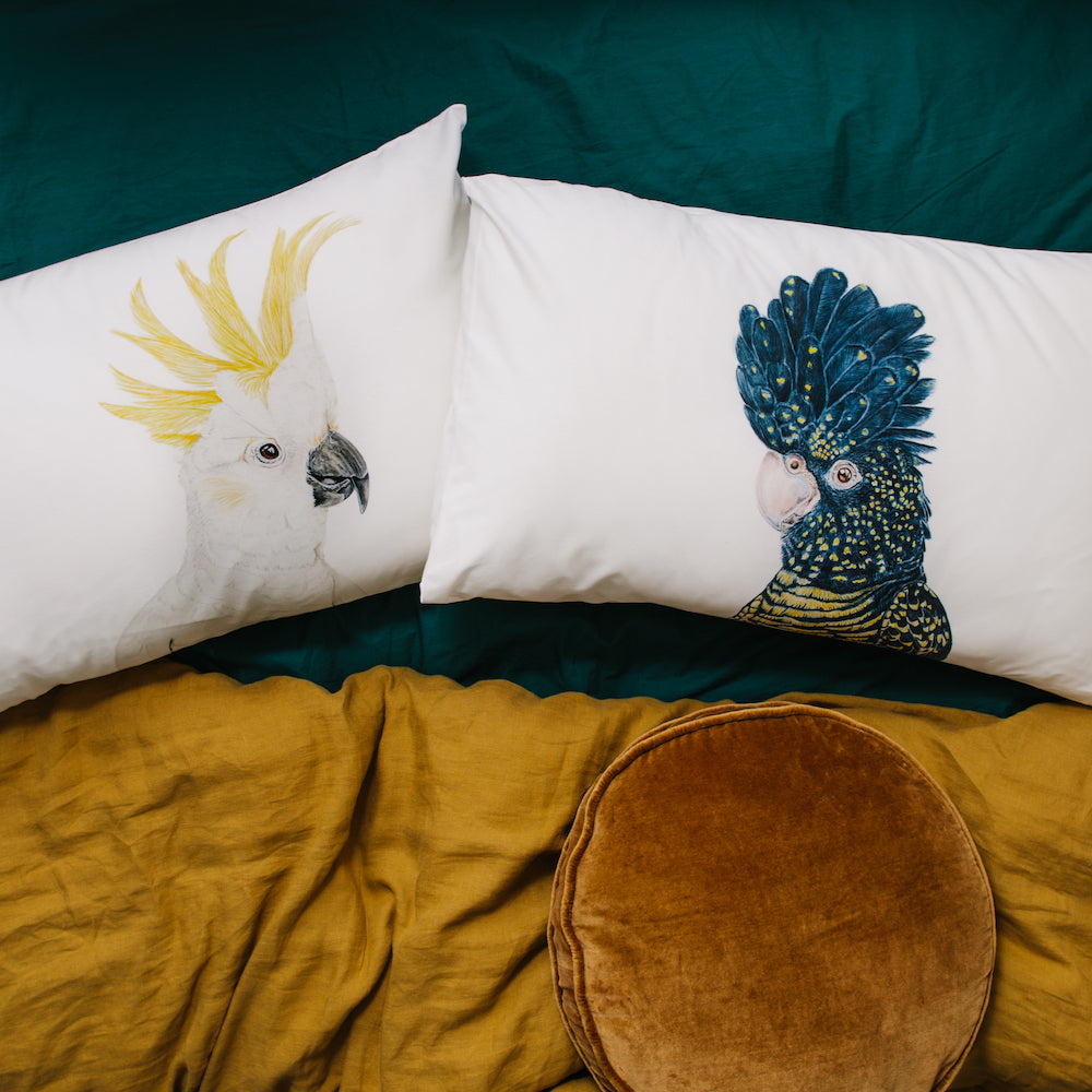 Connie the Cockatoo Pillowcase - For Me By Dee