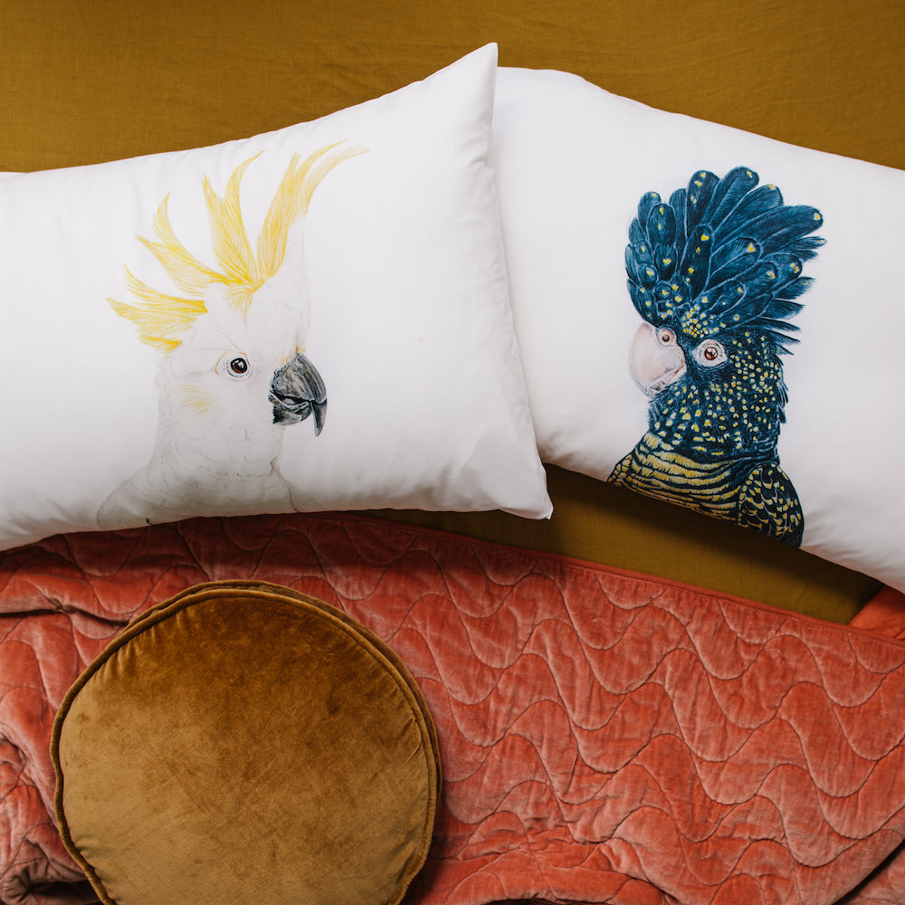 Connie the Cockatoo Pillowcase - For Me By Dee