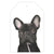 black french bulldog gift tag with twine string on blue background