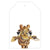 giraffe wild animal gift tag with twine string on mustard background