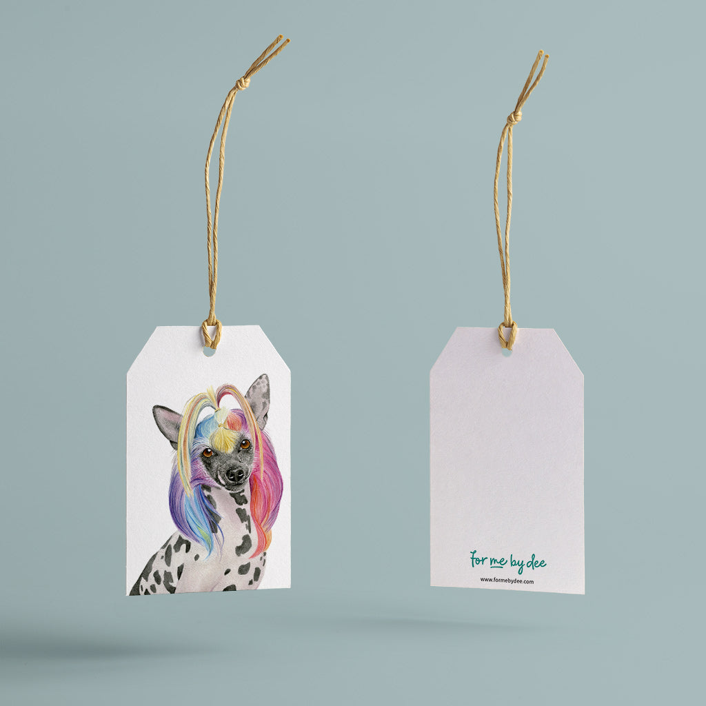 Tofu the Chinese Crested Dog Gift Tags (Pack of 10)