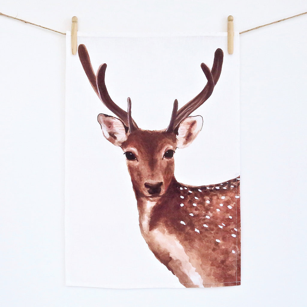 Dotty the Deer Tea Towel Art
