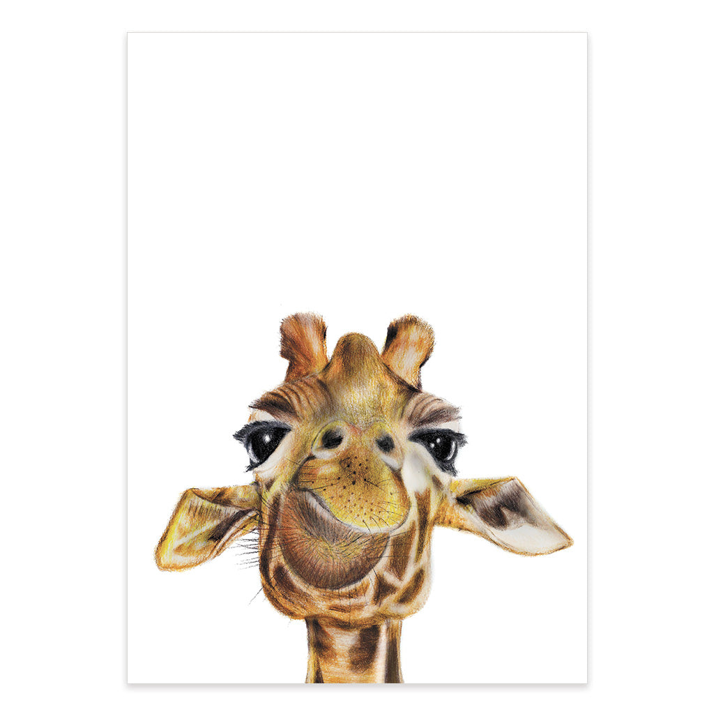 giraffe watercolour artwork print