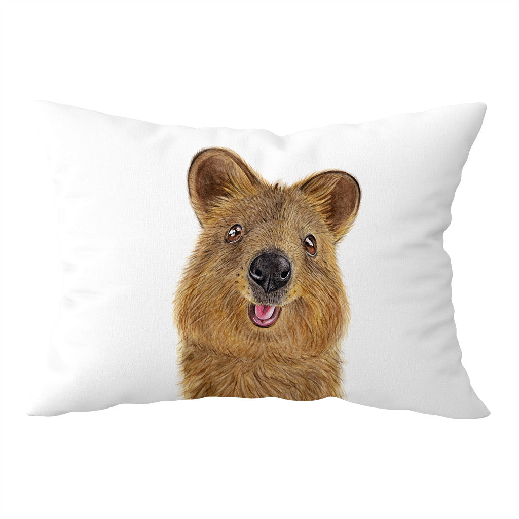 white cotton pillowcase with quokka watercolour artwork