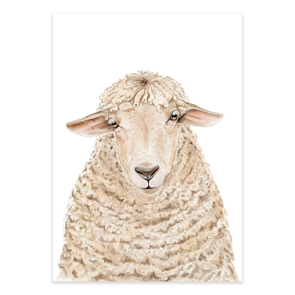 sheep farm animals watercolour artwork print